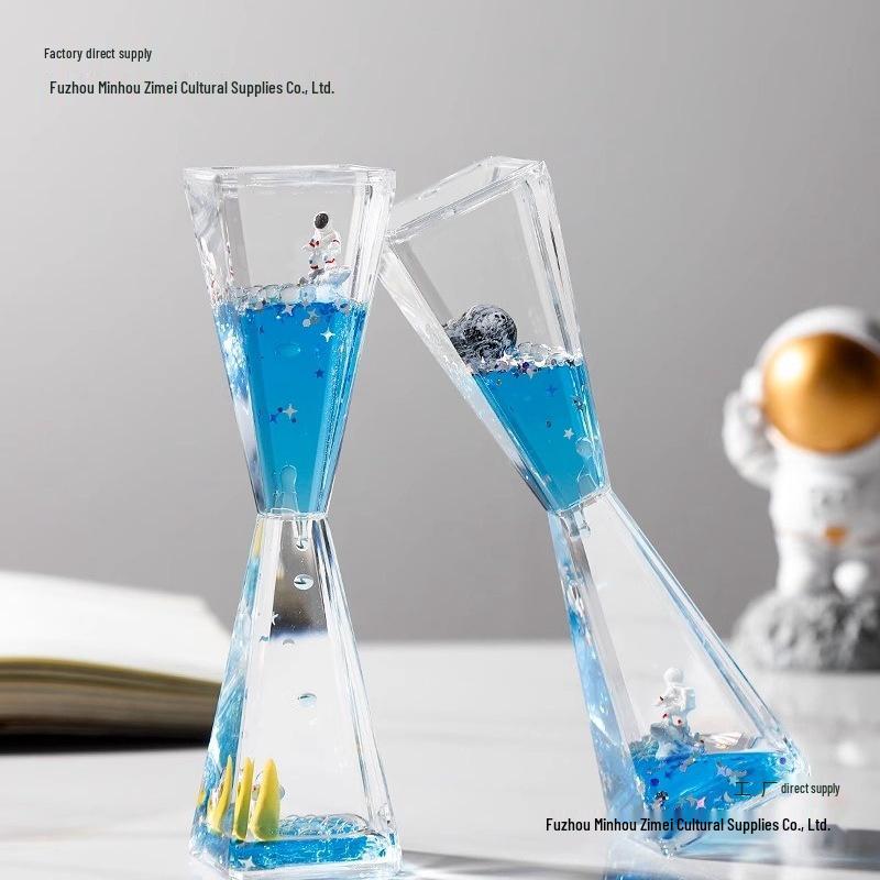 Astronaut Hourglass Oil Drop Quicksand Desk Ornament - Creative High-End Office Decoration
