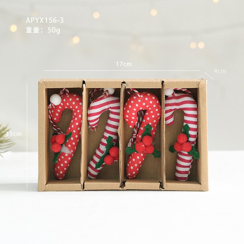 Christmas Tree Santa Claus Snowman Cloth Pendants Cute Figurines & Dolls Set of Accessories Small Decorations Ages 5-7