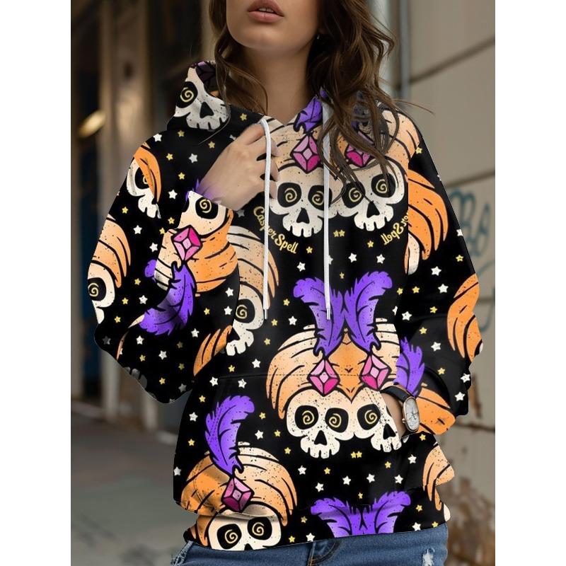 Autumn and Winter Ladies 3D Leaf Flower Print Hooded Comfortable Fashion Breathable Trend Hoodies & Sweatshirts (women’s)