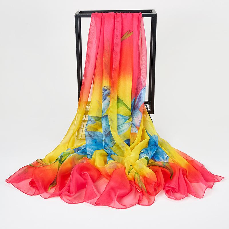 All-Season Oversized Chiffon Scarf for Women - Sun Protection & Versatile Wear