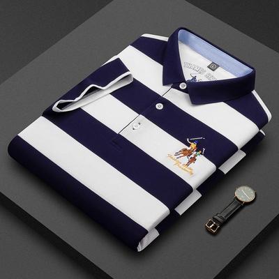 Men's Striped Cotton Polo, Summer 2025 Slim Fit