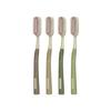 [LR] 4-Piece Forest-Style Soft Bristle Manual Toothbrush Set with Multi-Hole Brush Heads, Extended & Widened for Family Use