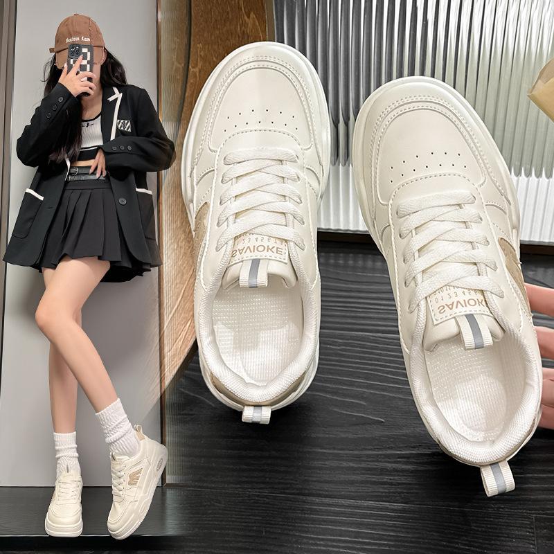 Spring and Autumn New Sports Leisure Ins Leather Soft Sole Single Shoes Student Board Shoes