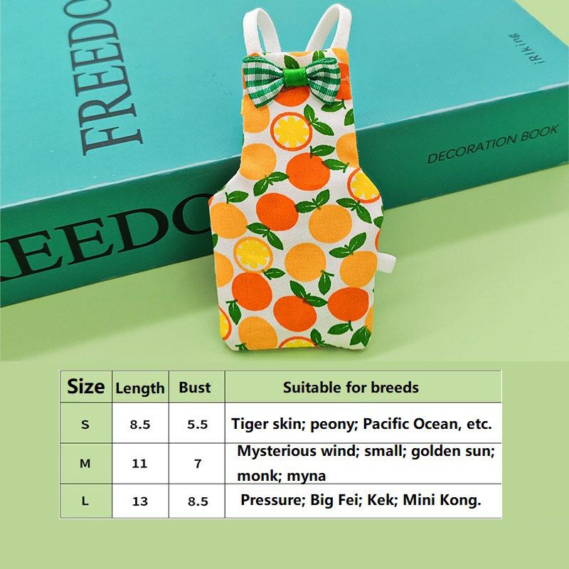 Parrot Cockatiel Pigeons Diaper Cute Bowtie Colorful Fruit Floral Washable Flight Suit for Small Medium Pet Birds NXLYP02