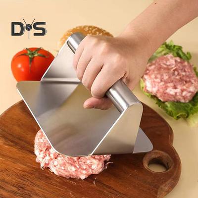 Hamburgerpresse aus Edelstahl mit Griff, quadratisch, rund, antihaftbeschichtet, Grillplatte in Lebensmittelqualität, Fleisch, Speck, Steak, Burger, manuelles Smasher-Werkzeug für die Küche