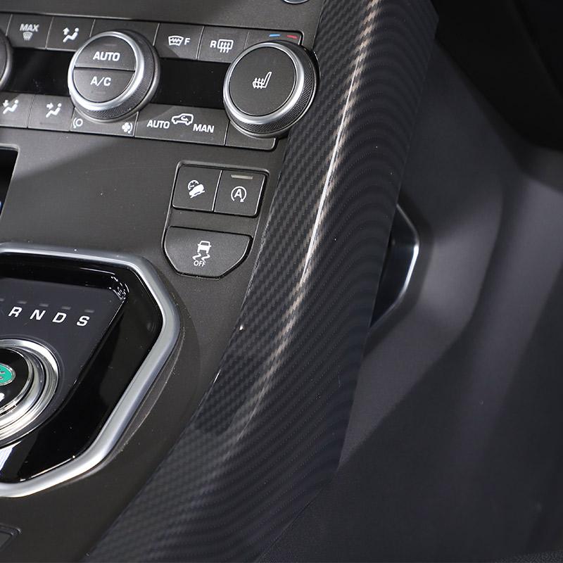 For Land Rover Range Rover Evoque 2012-2018 ABS Carbon fiber/Silver Car Center Control Side Trim Strip Sticker Car Accessories