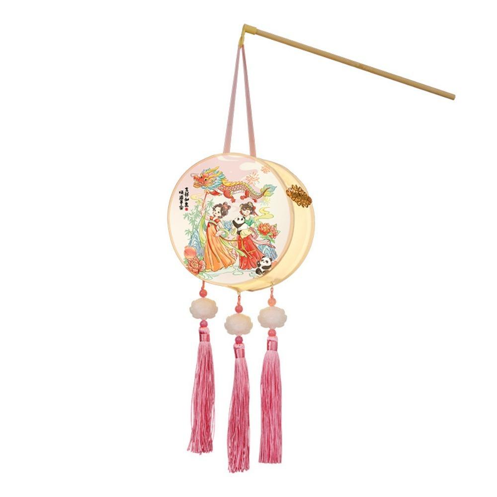 Craft Lantern Handmade DIY Pack Round Hand-held LED Lamp  Festival Celebration