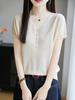 2025 Lyocell Tencel Short Sleeve Knitwear: Stylish, Loose, Solid Color Summer Top