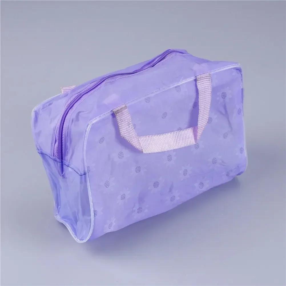 1 peça de plástico à prova d'água transparente organizador sacos cosméticos maquiagem casual viagem artigos de higiene pessoal banho armazenamento sacos