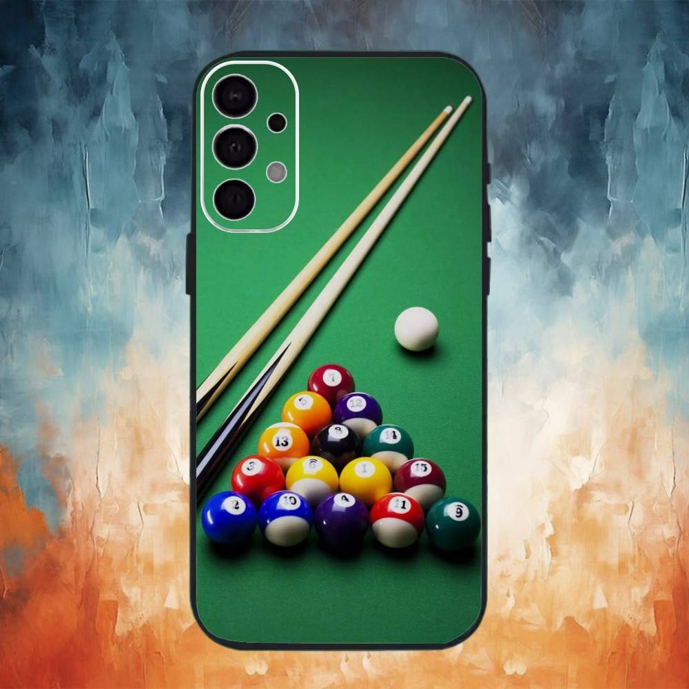 

B-Billiards Snooker Phone Case For Samsung S26,25,24,23,22,21,20,30,Ultra,Plus,Fe,Lite Black Shell Samsung S25ULTRA