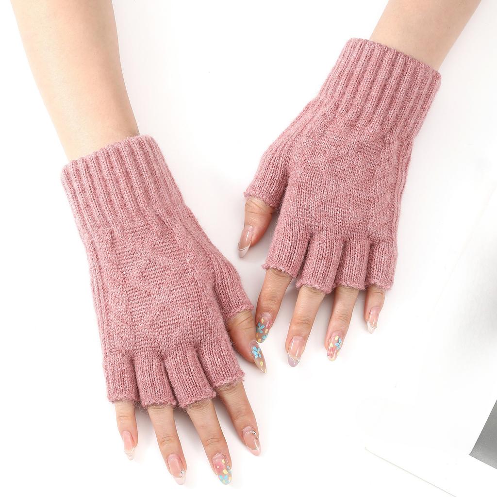 Drei rautenförmige Finger-Armstulpen Neu Herbst und Winter Damen Gestrickte Wolle Warm Handgelenkschützer Modische fingerlose Stulpen