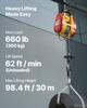 2-in-1 Electric Hoist Winch, 300 kg Capacity, 1500W Portable Power Winch Crane, 30 m Lifting Height, 18.9 m/min with Wired and Wireless Remote Control