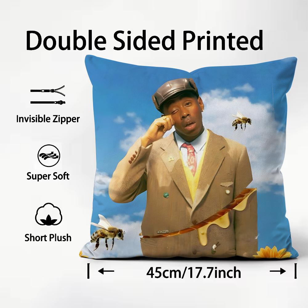 

TTyler The CreatorR Singer Cushion Cover Plush Fabric Soft DoubleSided Printed Sofa Warm Winter Home Child Gift Pillow Case 30x30cm