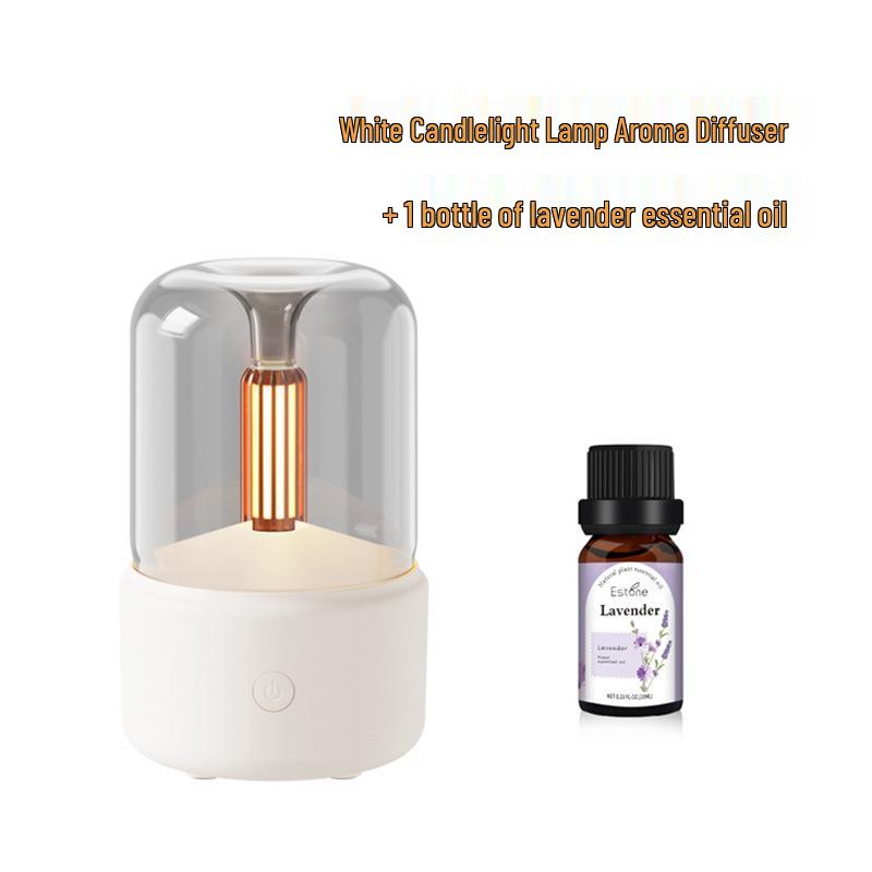 Ultrasonic Essential Oil Diffuser & Aromatherapy Humidifier with Candlelight Effect