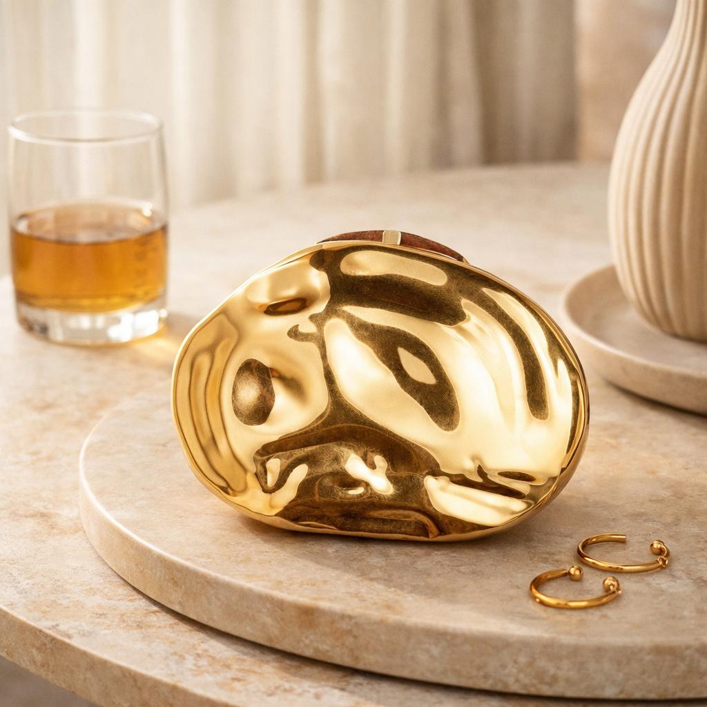 

Women S Single Shoulder Oblique Span Bag, Special-Shaped Shell, Iron Box, Love Bag, Fashion Dinner Clutch Bag золотий