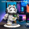 Creative Expert Space Panda Half Mecha Astronaut Building Block Cute Animals Panda Bear Display Model Toy Gift for Adults Kids