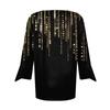 Women's Top Loose Casual V-neck Color Blouses Bell 3/4 Sleeve T-shirt