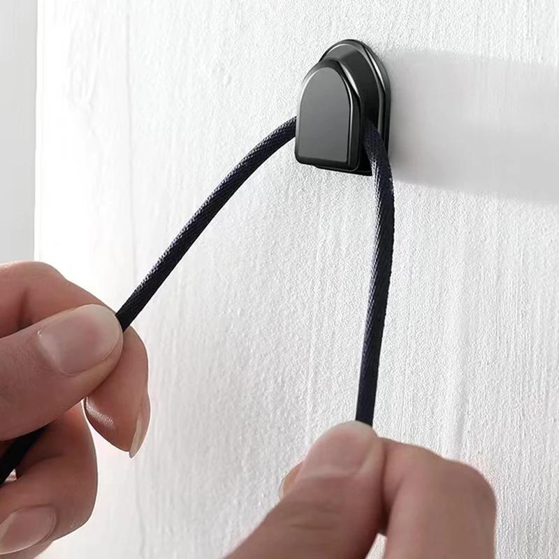 New Car Hooks Organizer Storage for USB Cable Headphone Key Storage 1/2/6Pcs Self Adhesive Wall Hook Hanger Auto Fastener Clips