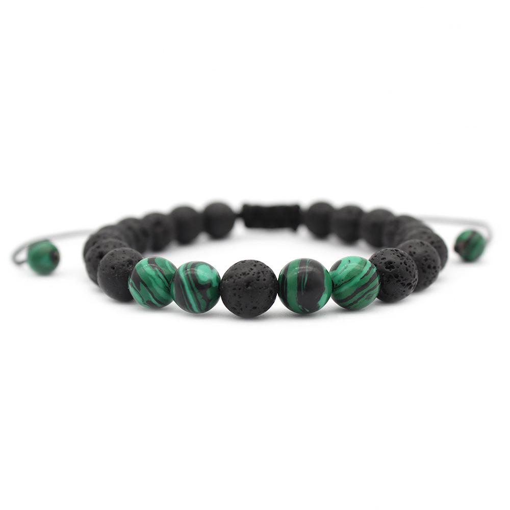 Malachite Volcanic Rock Bead Bracelet - Stylish Couple Design
