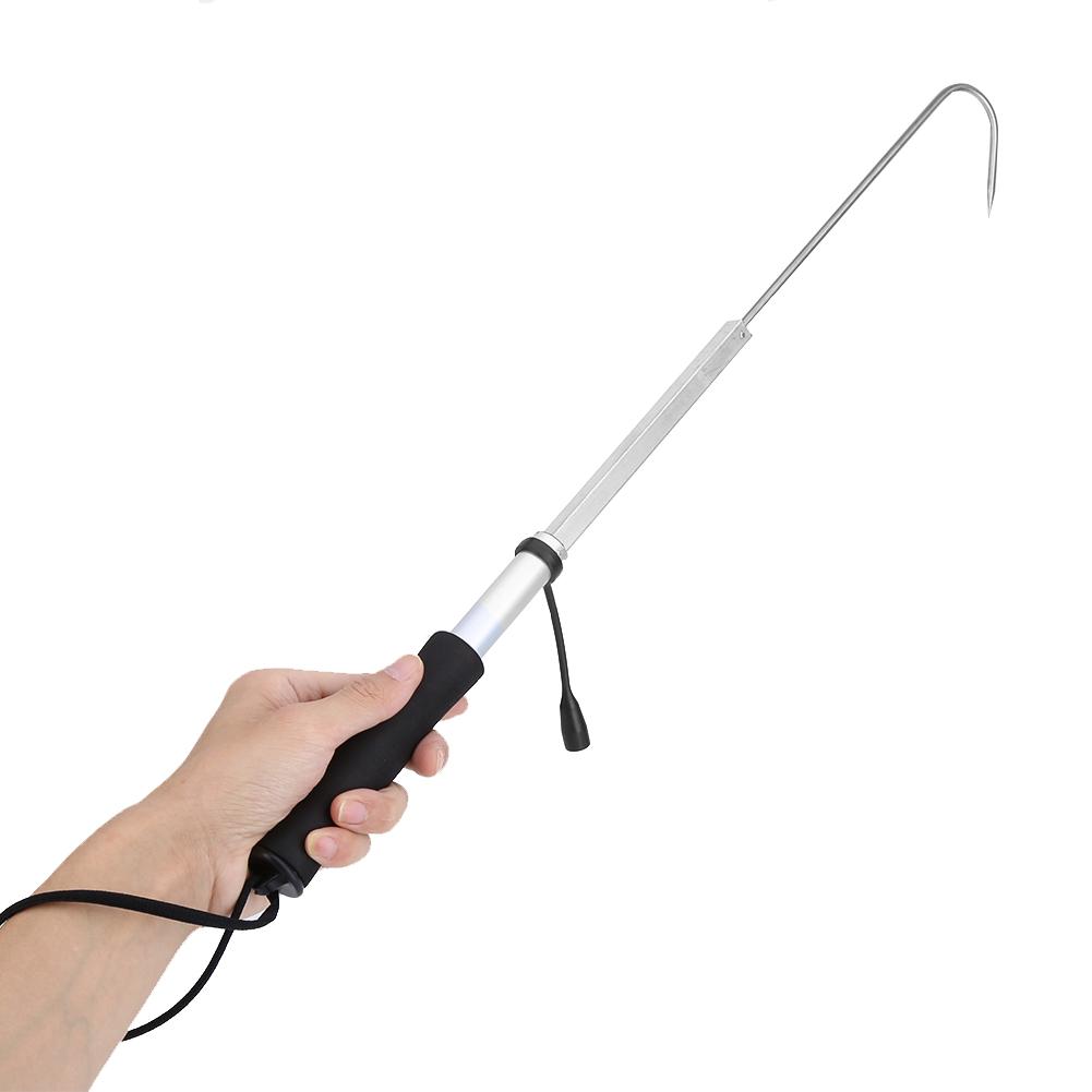 Retractable, Hand Gaff, Aluminium Alloy Shaft, Stainless Steel Hook Soft EVA Handle With Protective