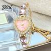 Classic Wristwatch for Ladies Women's Heart Shaped Bracelet Watch Rhinestone