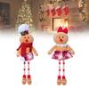 Christmas Decoration Gingerbread Man Wooden Bead Doll Plush Toy Xmas Decorate