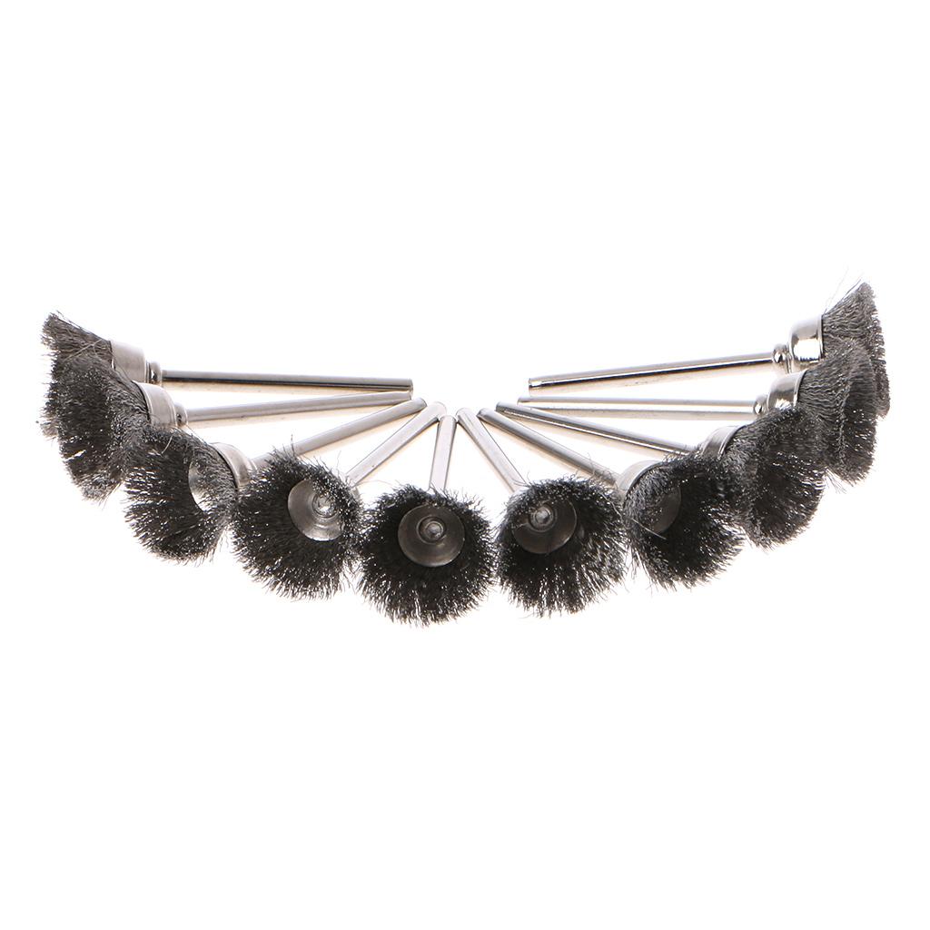 Wire Wheel Cup Brush Set Round Shank Wire Brush for Cleaning Rust Stripping & Abrasive 10 Pieces Stainless Steel