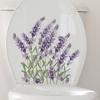 Lavender Toilet Sticker Removable Self-adhesive Waterproof PVC Living Room Bathroom Wall Art Purple-color Flower Toilet Lid Decoration Decal