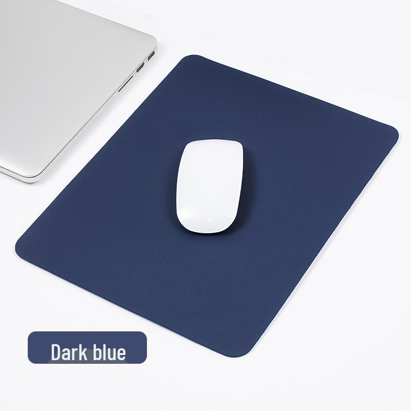 Minimalistická protiskluzová jednobarevná kožená podložka pod myš pro notebook, počítač, kancelářský stůl nebo hraní her