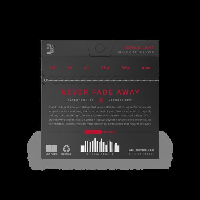 Jeu de cordes pour guitare classique - d'addario - xtc45tt - titane - tension normal - revêtement longue durée