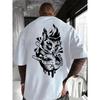 European Size Creative Front And Back Printed Round Neck T-Shirt, Pure, Trendy And Fashionable Short Sleeves for Summer, Casual Everyday Style Top