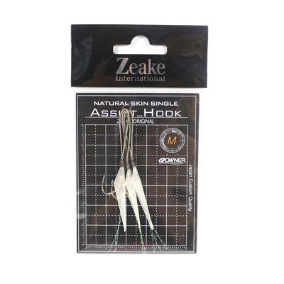 Zeake Assist Hook Single Fish Skin SLJ 3 Per Pack M (Size 4) (1984)
