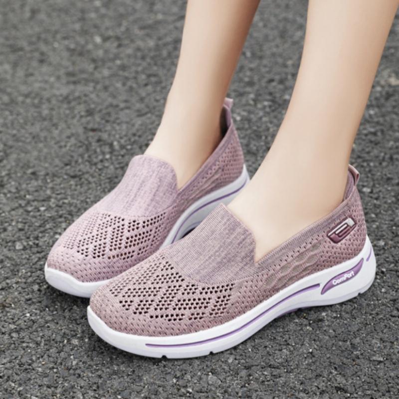 New Low-top Shallow Mouth Lightweight Mesh Breathable Comfortable Mother's Shoes Solid Color Simple Fashion Flat Shoes for Women
