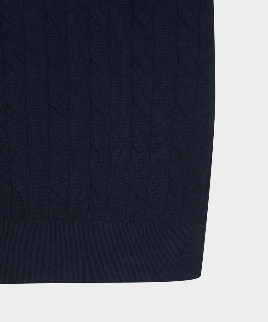 BROOKS BROTHERS Cotton Cable Polo Short Sleeve Sweater (Dark Navy) (Bbwtmog204)