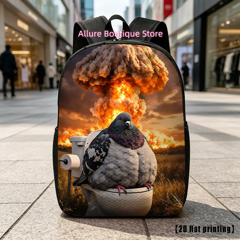 Seamless Gray Seal Pattern, Casual Daily Pack, Outing Laptop Carrier, 2D Flat Printing, Rucksack with Ample Capacity - Suitable for Tr