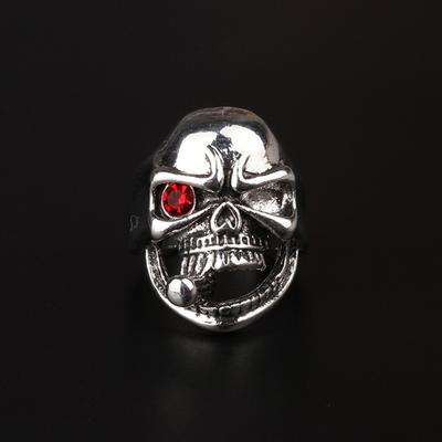 Retro Cigarette Skull Large Ring For Men Punk Gothic Rock Hiphop Ring Biker Accessories Handmade Designer Zircon Gift For Man