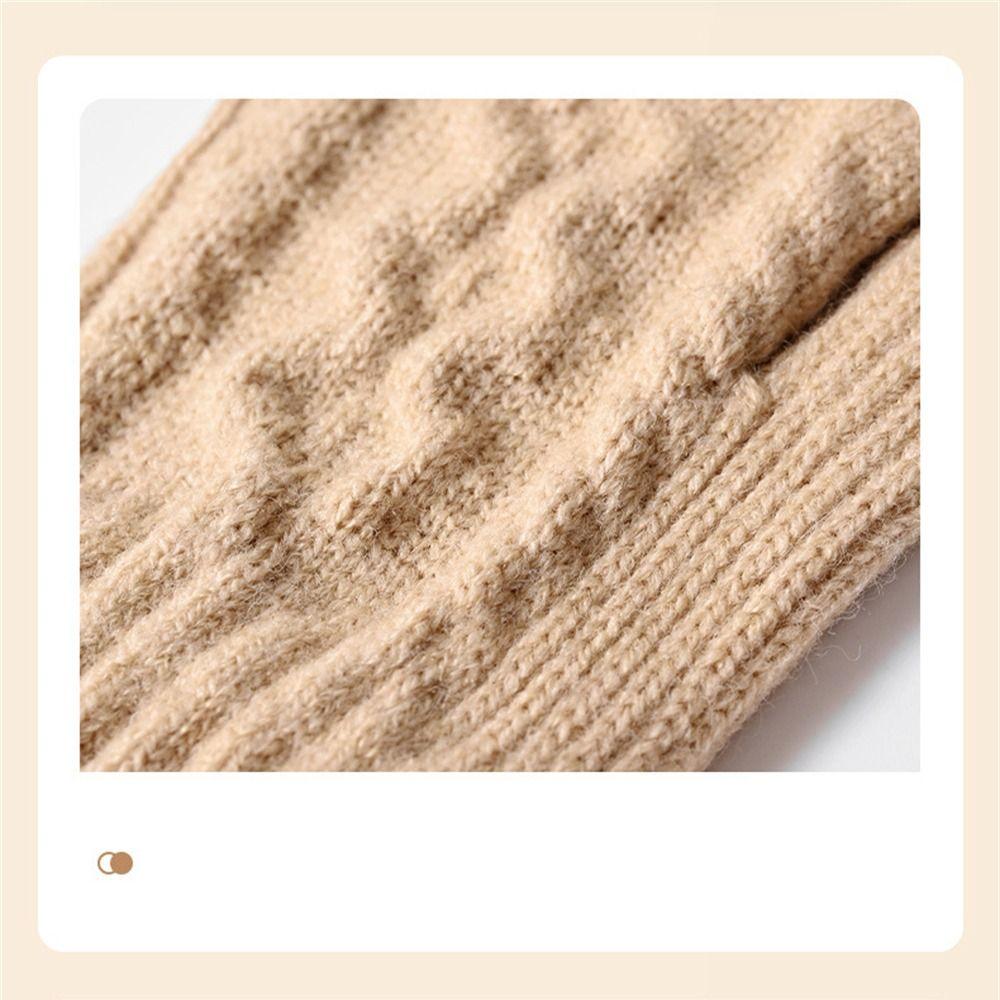 Touch Screen Warm Gloves Thicken All Finger Gloves Daily Knitted Mittens  for Autumn Winter