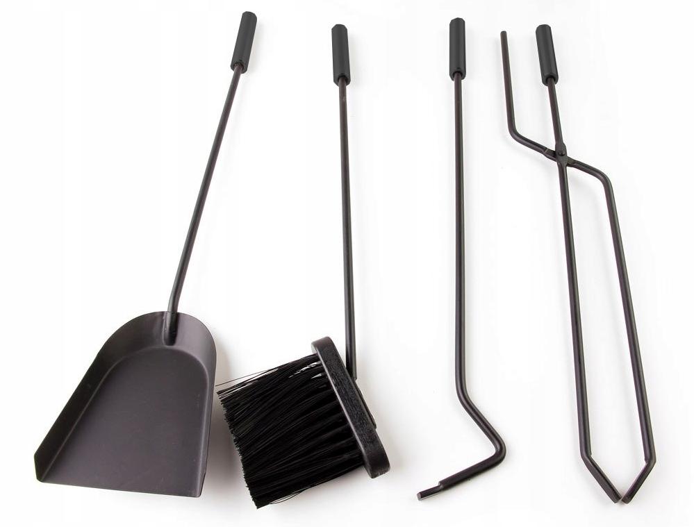 5-in-1 fireplace set, fireplace accessories, shovel, poker, brush, stand