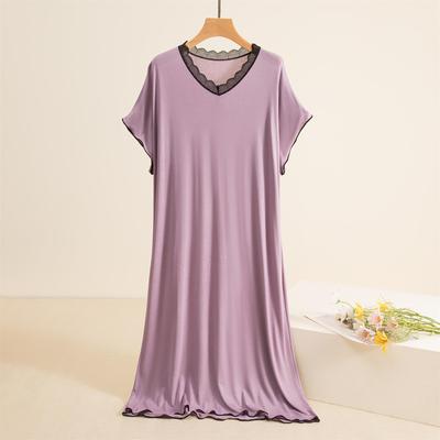 Lace Collar Nightgown Women's Long Style Nightgowns & Sleepshirts Summer Thin Oversized Loose Nightgown Home Wear