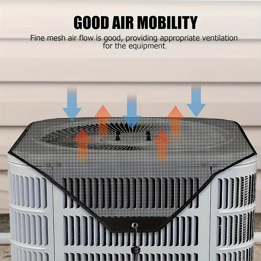 1pc, PVC Outdoor Air Conditioner Cover - Waterproof, Breathable Mesh Ventilation - Dust & Debris Protection Accessory.