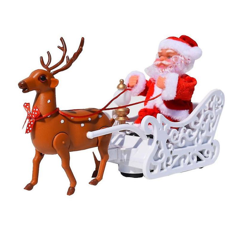 Christmas Toy Gifts Santa And Deer Electric Car Toy With Music