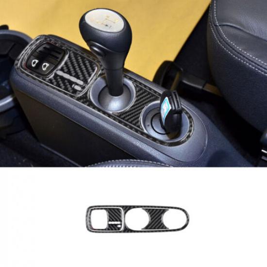 Carbon Fiber Car Center Gear Shift Knob Bottom Cover For Smart Fortwo 11 12