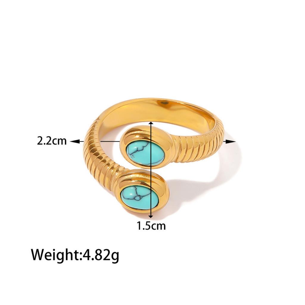 Retro Real Gold Plated 304 Stainless Steel Open Snake Animal Wrap Rings Unisex Party For Women Men Party Gifts, 1 Piece