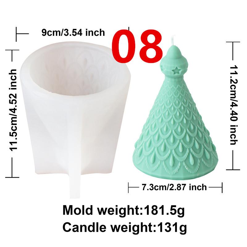 Geometrischer Weihnachtsbaum Silikon Kerzenform Gedrehte Welle Geometrische Form Gips Kerzenherstellung Weihnachten Heimdekoration