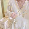 Cotton Gauze Maternity Robe Spring Autumn Thin Kimono Nursing Pajamas Summer Pregnancy Postpartum Breastfeeding Home Wear