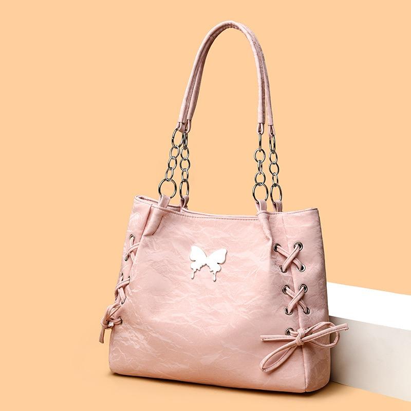 Simple and versatile capacity tote bag bow niche design casual large capacity shoulder bag