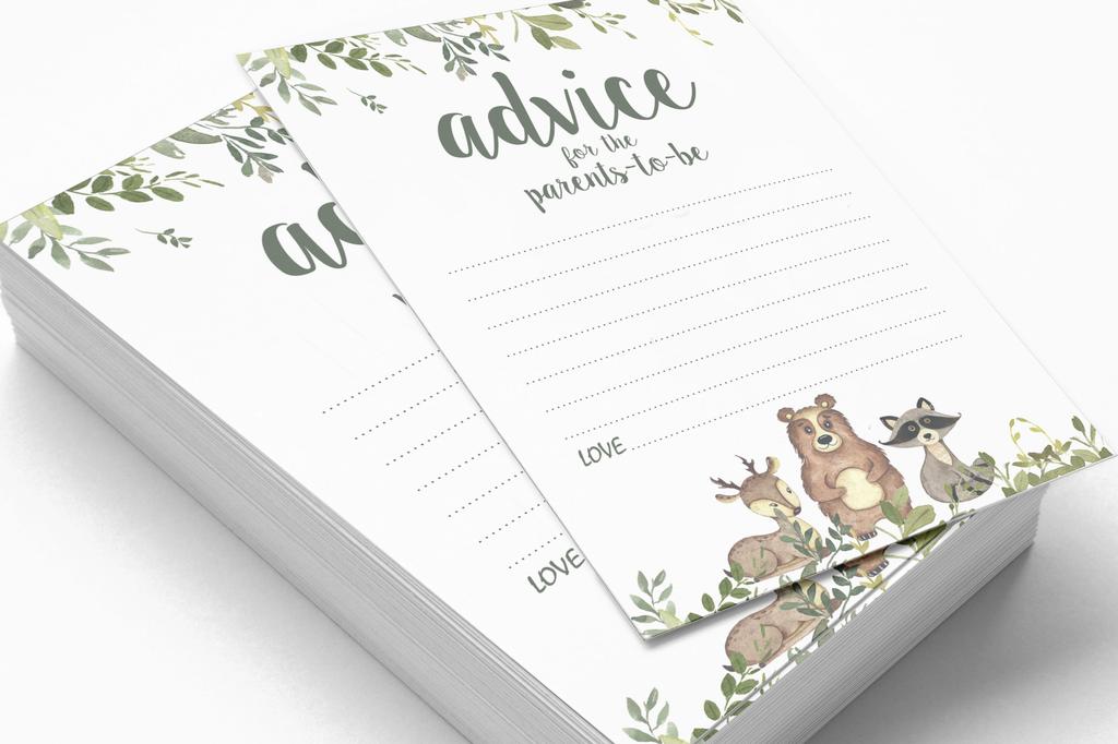 Inkdotpot 50A  Advice CardsA  New ParentsA  For Baby Shower Game Jungle Animals Party SuppliesA  Gender Neutral Advice For New Mom &
