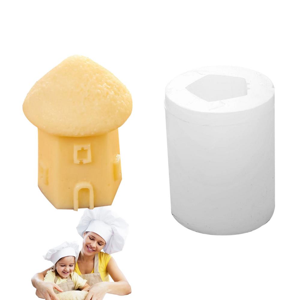 

Silicone Mould House Castle Fondant Molds 3D Chocolate Mold For Candy Candle Making Mould House Shape Candle Mold