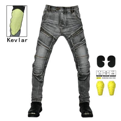 Retro Kevlar Motorrijbroek - Valbestendig, Scheurbestendig, Gewassen Stretchbroek