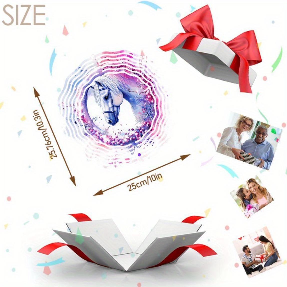 

Металлический колокольчик ветра «Западный ковбой и лошадь» для улицы, декор для сада с розово-фиолеточным цветочным дизайном, прочное подвесное украшение для патио, крыльца, забора